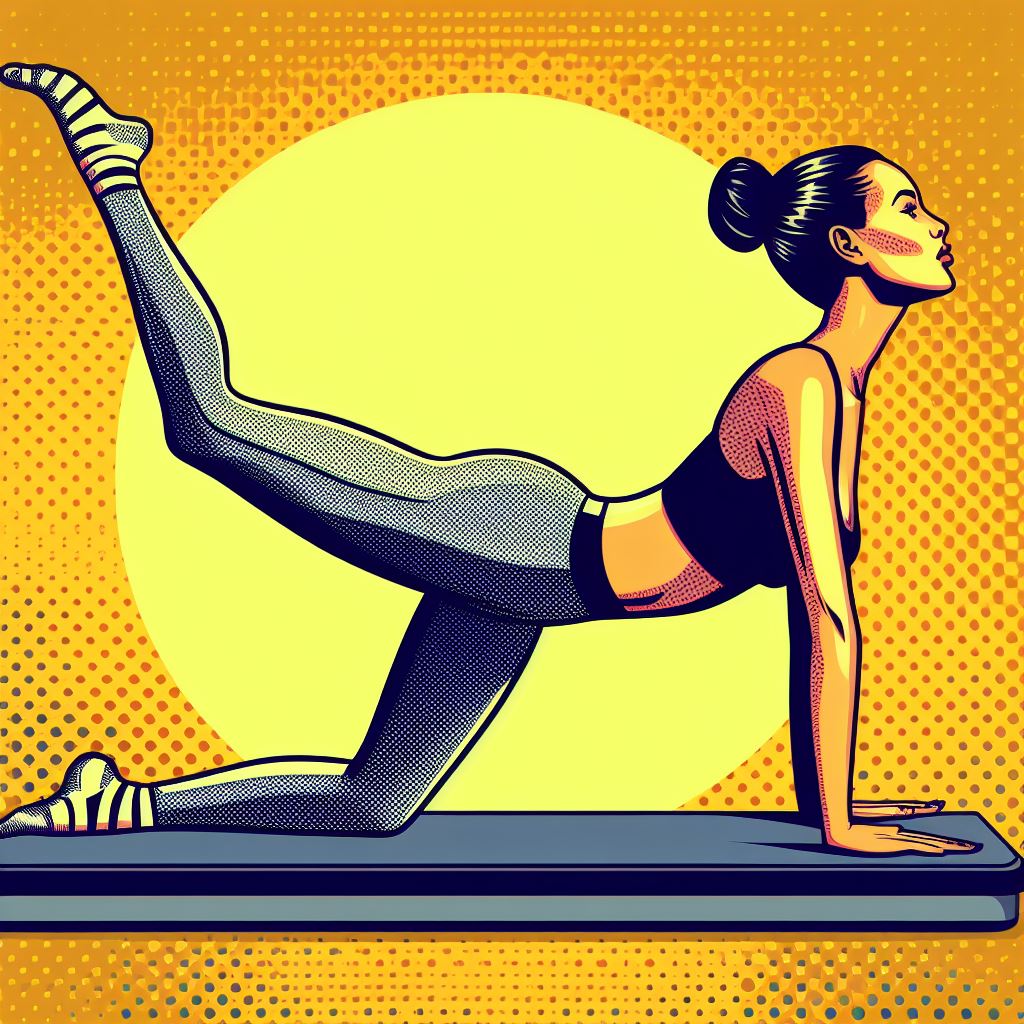 A woman practicing Pilates - Pop art style