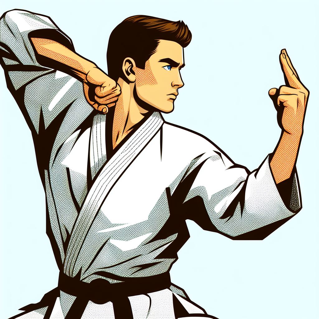 A person practicing martial arts with precision - Pop art style